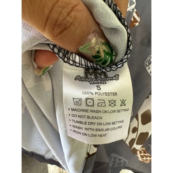 NWOT Motivation Movement Hawaiian Sea Shells Off Shoulder Bubble Sleeve Blouse S - Picture 8 of 8